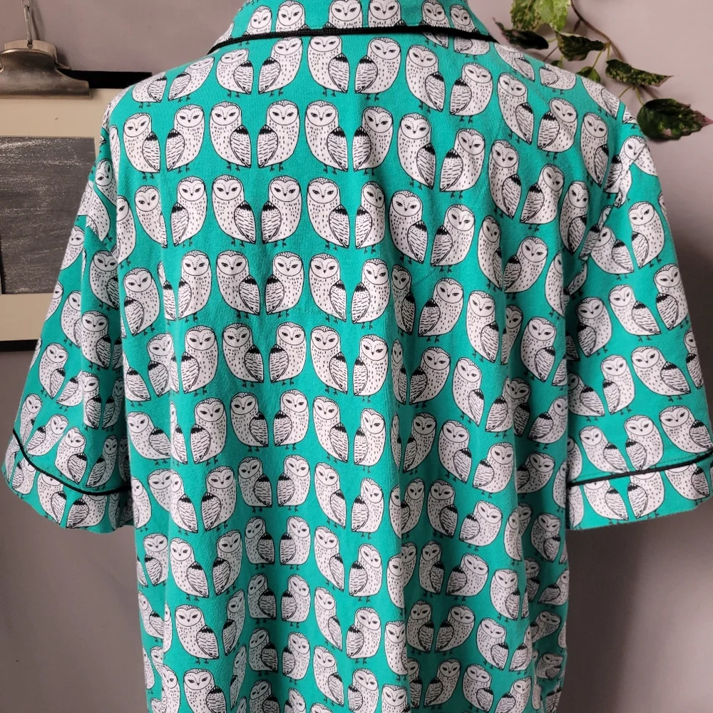 Bedhead‎ Cotton Knit Pajama Lounge Top Owl Print 3X